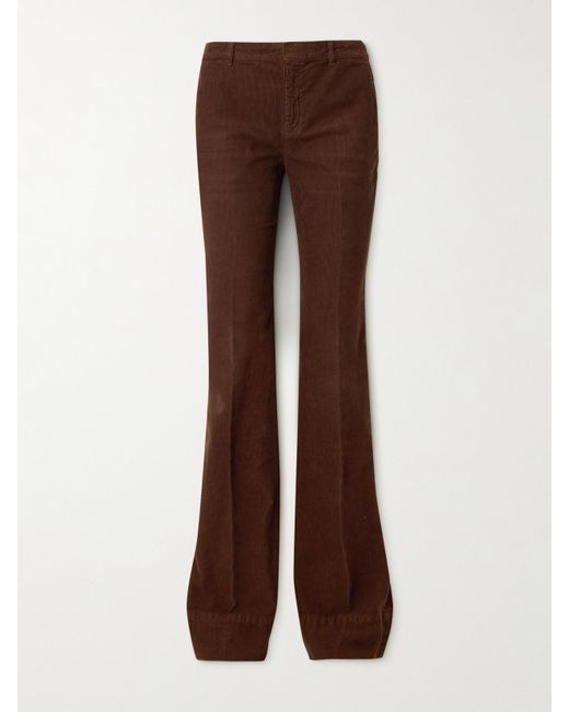 Saint Laurent Brown Cotton-Corduroy Bootcut Pants