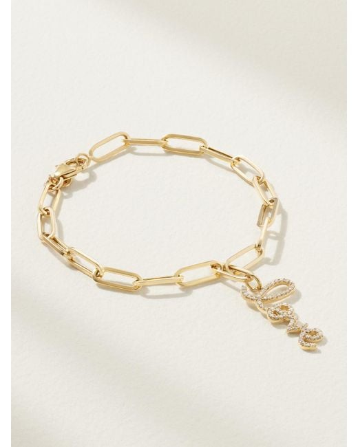 Sydney Evan Natural Medium Love 14-Karat Diamond Bracelet
