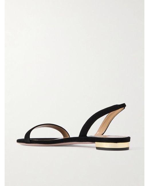 Aquazzura Black So Nude Suede Slingback Sandals