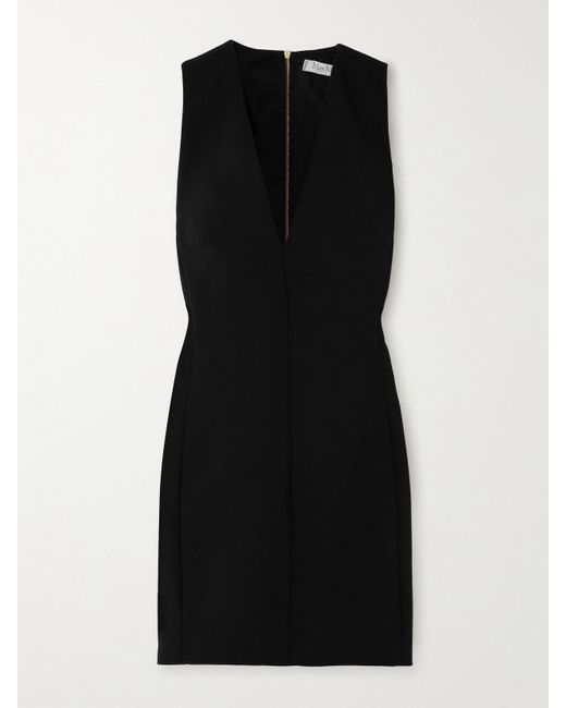 Max Mara Black Belford Minikleid Aus Grain De Poudre Aus Einer Wollmischung