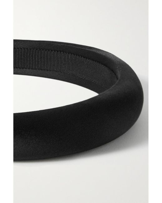 Jennifer Behr Black Net Sustain Tori Silk-Satin Headband