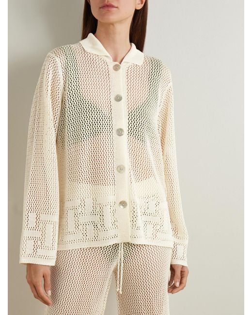 Calle Del Mar Natural Crocheted Cardigan