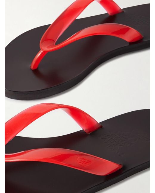 Ancient Greek Sandals Red Saionara Jelly Pvc Flip Flops