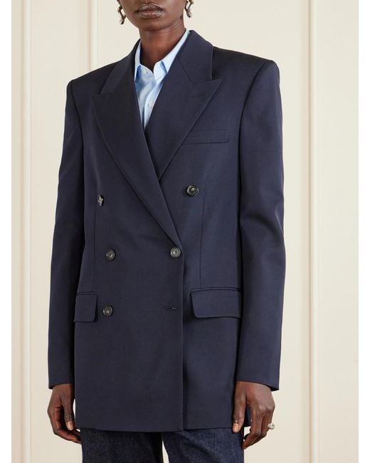 Stella McCartney Blue Double-Breasted Wool-Twill Blazer