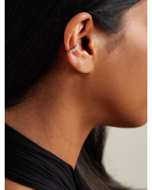 STONE AND STRAND Metallic Sparks Fly 10-Karat Diamond Ear Cuff