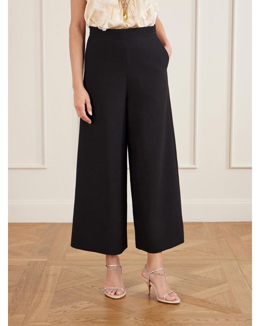 Chloé Blue Wide-Leg Wool Crepe Pants
