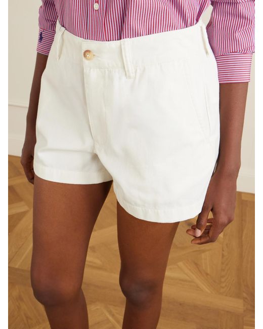 Polo Ralph Lauren White Cotton-Twill Shorts