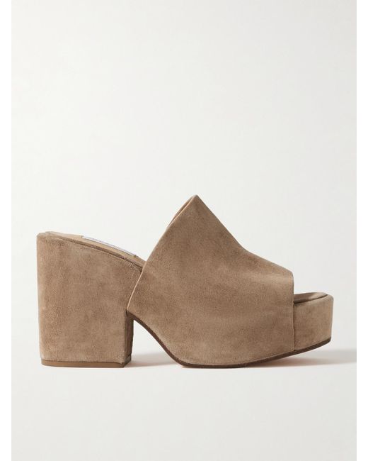 Gabriela Hearst Natural Ares Suede Platform Mules