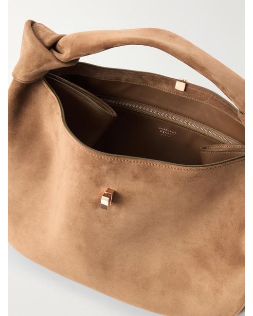 Gabriela Hearst Brown Antonia Small Suede Shoulder Bag