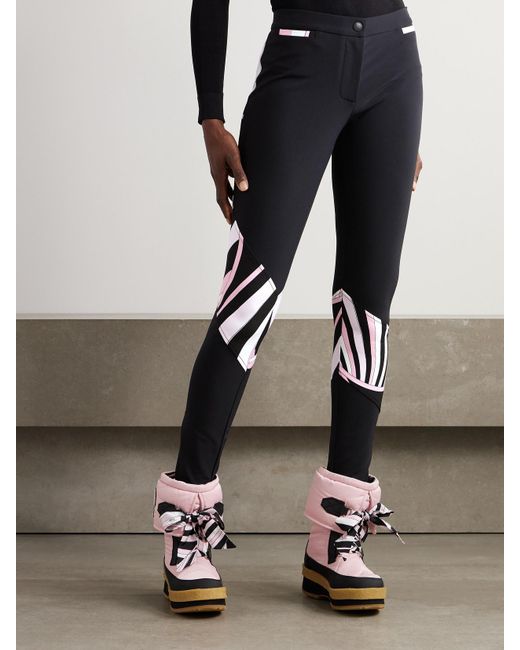 Emilio Pucci Blue Paneled Printed Stretch-Shell Ski Pants