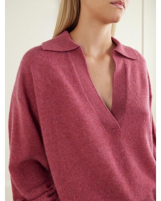 LeKasha Red Jacksob Cashmere Sweater
