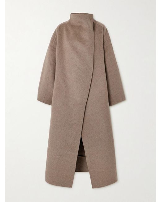 Frankie Shop Natural Leroy Oversized Brushed Wool-Blend Coat