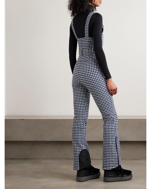 CORDOVA Blue Fernie Belted Gingham Seersucker Ski Salopettes