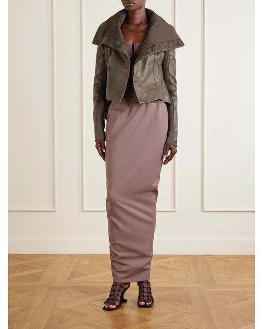 Rick Owens Black Naska Leather Biker Jacket
