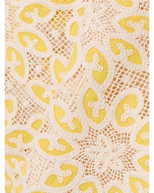 Zimmermann Natural Golden Cotton-Lace Mini Dress