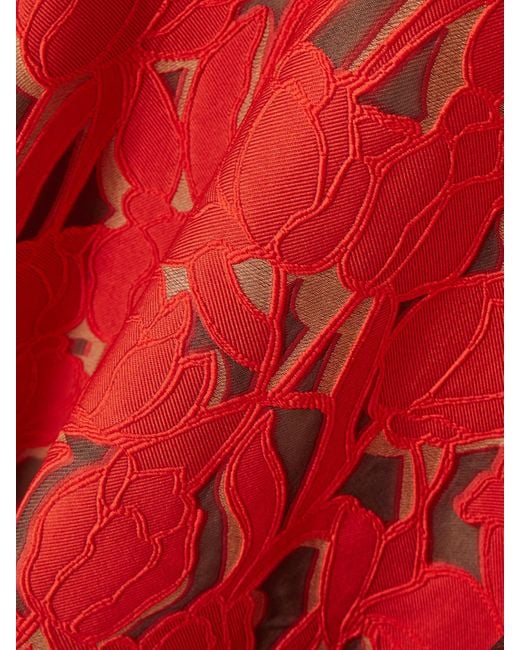 Emilia Wickstead Red Seneca Cutout Twill Midi Dress