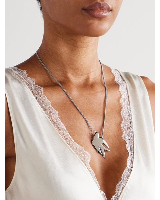 Jil Sander White Tone Necklace