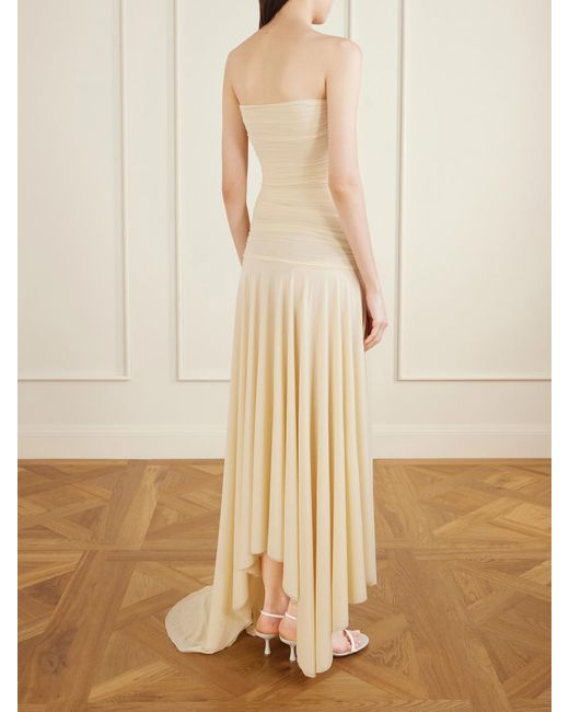 Maygel Coronel Natural Andi Draped Jersey Maxi Dress