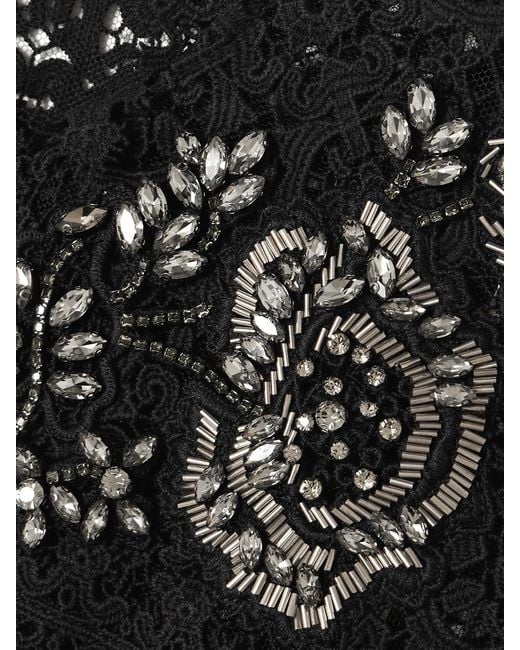 Erdem Crystal-Embellished Cotton Guipure Lace Midi Dress in Black | Lyst
