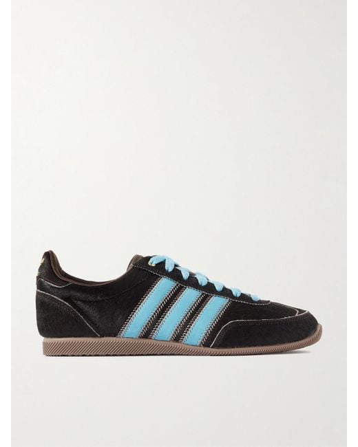 Adidas Originals Black Japan W Leather-Trimmed Calf Hair Sneakers