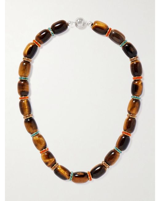 Julietta Brown Donna-Tone Tiger's Eye And Crystal Necklace