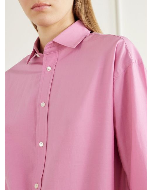 Polo Ralph Lauren Pink Cotton And Silk-Blend Shirt