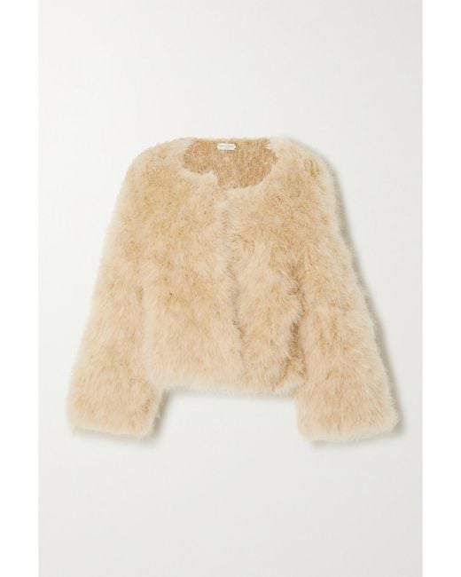 Dries Van Noten Natural Feathered Wool-Jersey Jacket