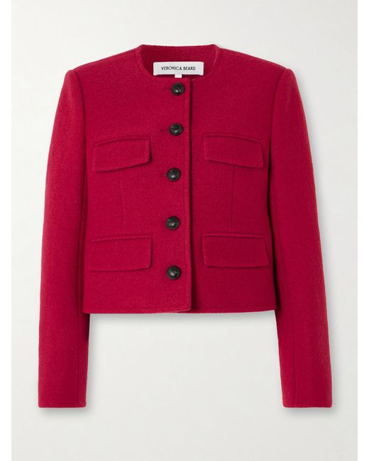 Veronica Beard Red Leslie Jacke Aus Woll-Bouclé