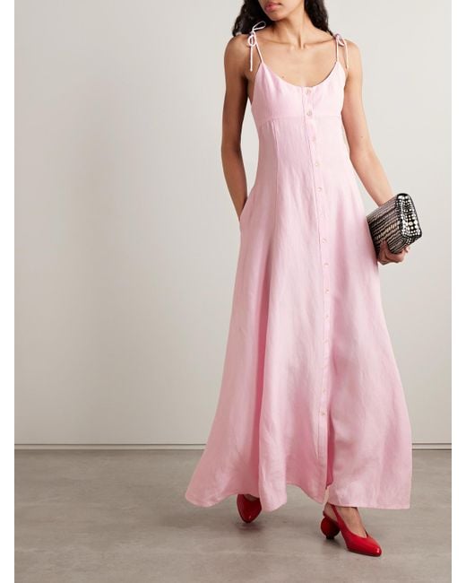 Rosie Assoulin Pink High Garden Woven Maxi Dress