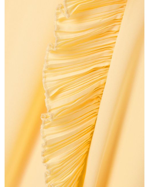 Sea Yellow Delilah Midikleid Aus Crêpe De Chine Mit Plissierten Volants