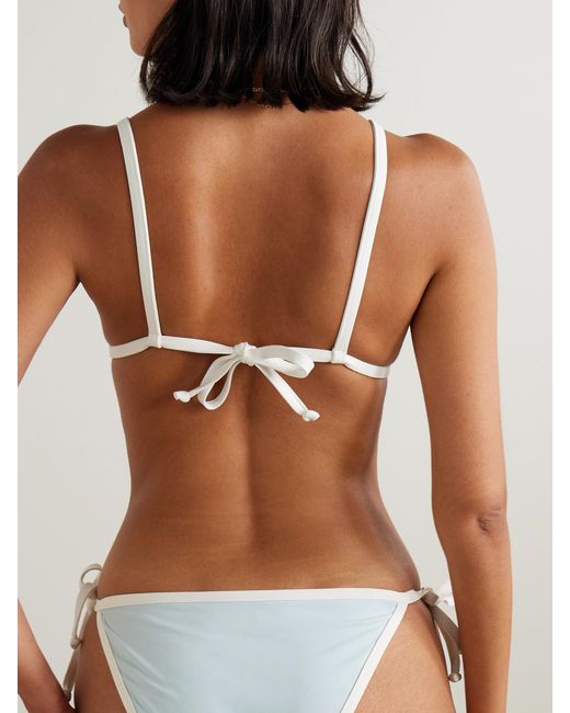Marysia Swim Blue Porto Two-Tone Bikini Briefs