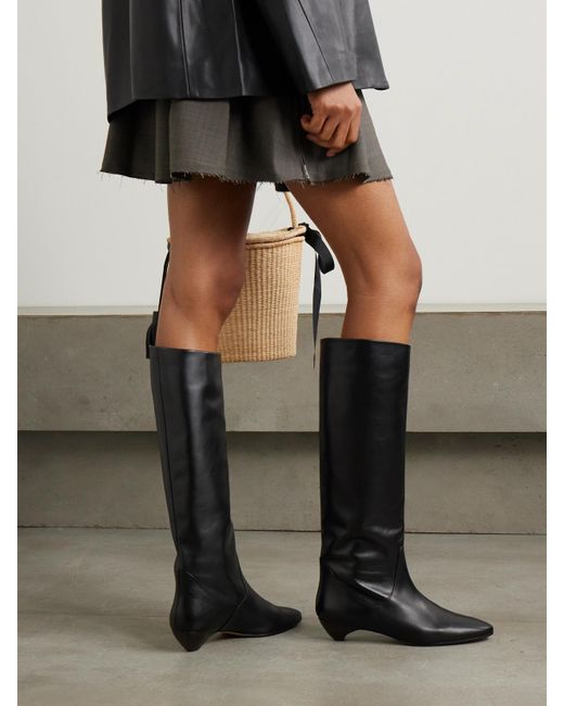 Le Monde Beryl Black Allegra Kniehohe Stiefel Aus Leder