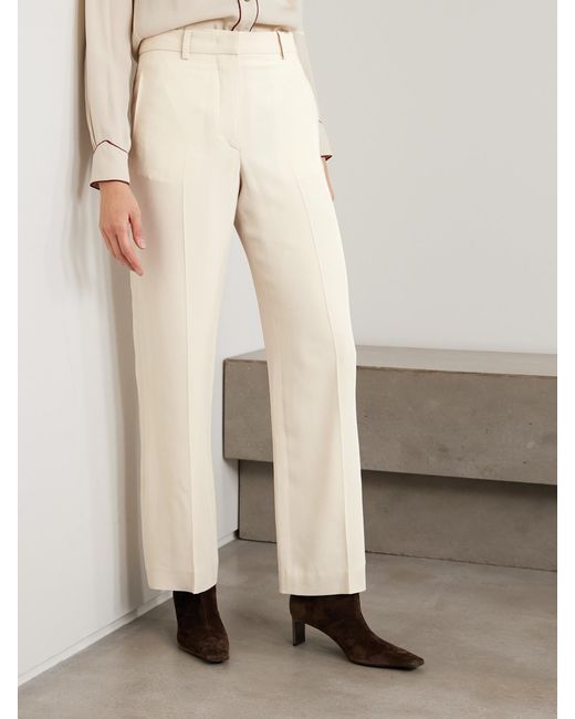 Isabel Marant White Noanda Crepe Straight-Leg Pants