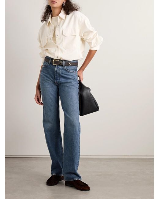 Agolde Blue Kelly High-Rise Straight-Leg Jeans