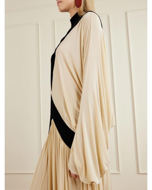 Zimmermann Natural Valiant Deco Batwing Satin-Blend Maxi Dress