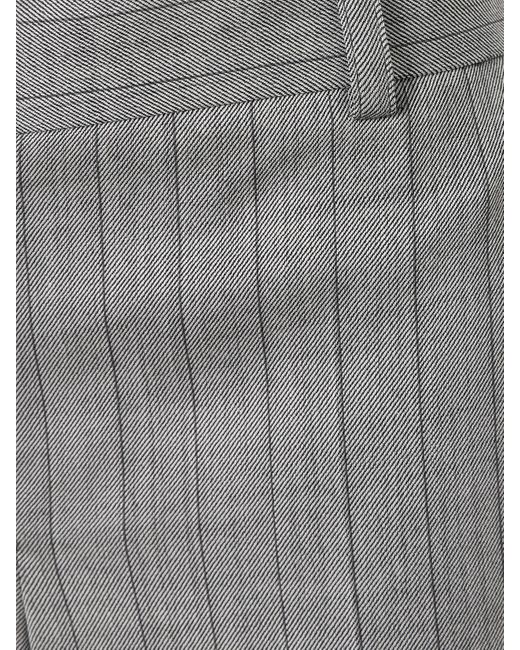 Stella McCartney Gray Pinstriped Wool-Blend Twill Wide-Leg Pants