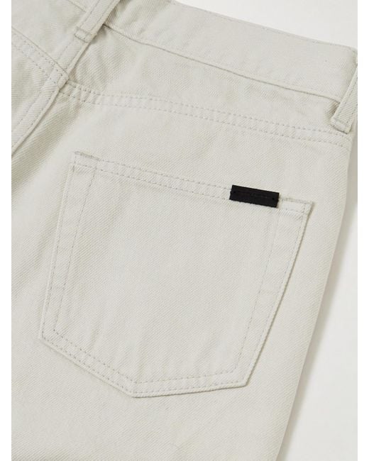 Saint Laurent Natural Hoch Sitzende Jeans Mit Schmalem Bein