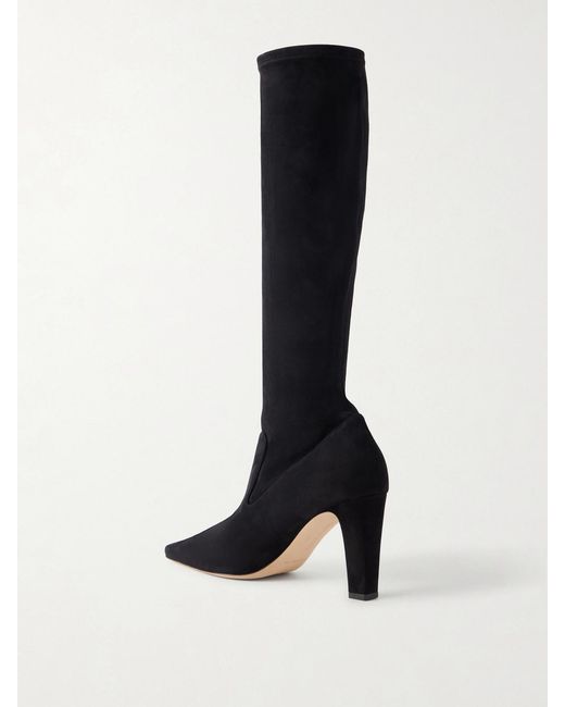 Manolo Blahnik Black Pavisco 90 Suede Knee Boots