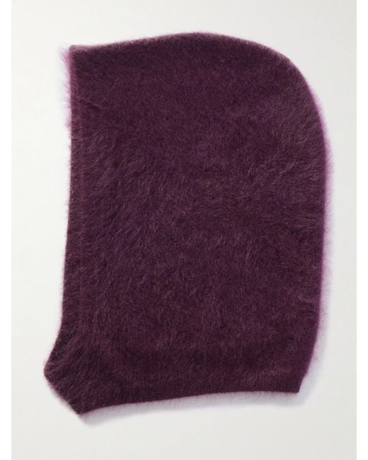 Lisa Yang Purple Brushed-Cashmere Balaclava