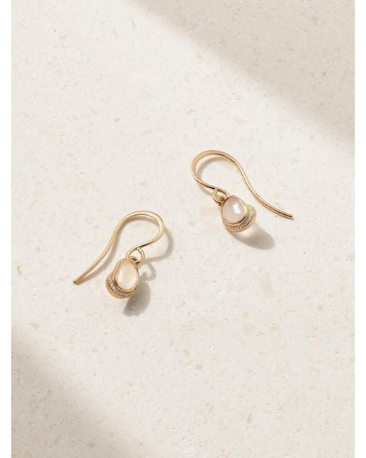 Melissa Joy Manning Natural Crescent Moon 14-Karat Recycled, Diamond And Moonstone Earrings