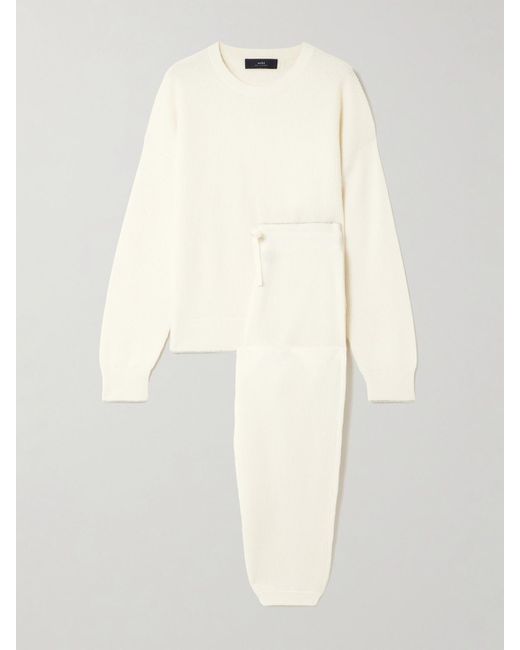 arch4 Natural Elsa Cashmere Sweater And Track Pants Set