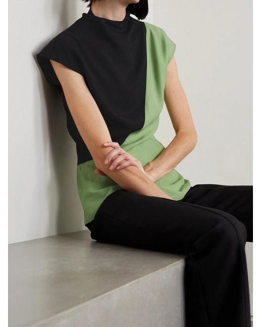 Gauchère Black Taos Two-Tone Twill Top