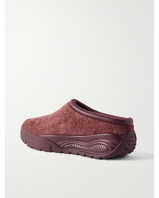 Nike Red Acg Rufus Leather-Trimmed Suede Slip-On Sneakers