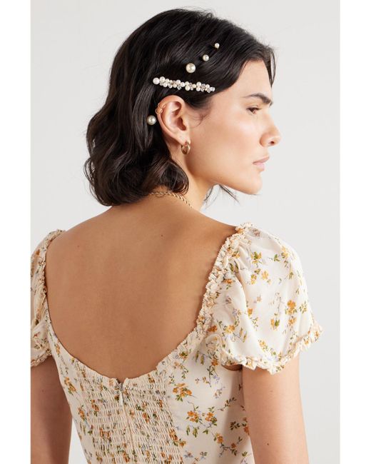 Completedworks White Net Sustain Recycled-Plated, Pearl And Crystal Hair Slide