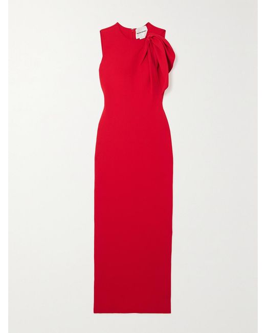 Roland Mouret Red Lady Maxikleid Aus Stretch-Jersey Mit Knoten