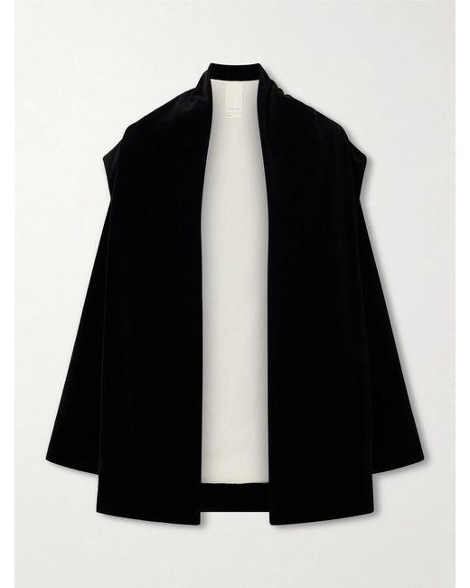 Colleen Allen Black Cotton-Blend Velvet Evening Jacket