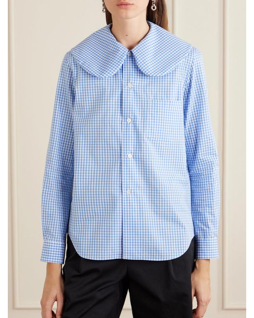 Comme des Garçons Blue Gingham Cotton-Poplin Shirt