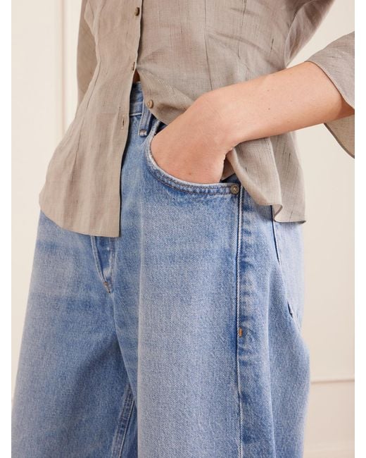 Citizens of Humanity Blue Ayla Mid-Rise Wide-Leg Jeans