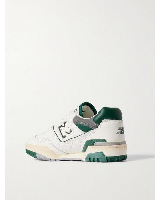 New Balance Metallic 550 Sneakers Aus Strukturiertem Leder Und Glattleder Mit Perforationen Und Distressed-Details