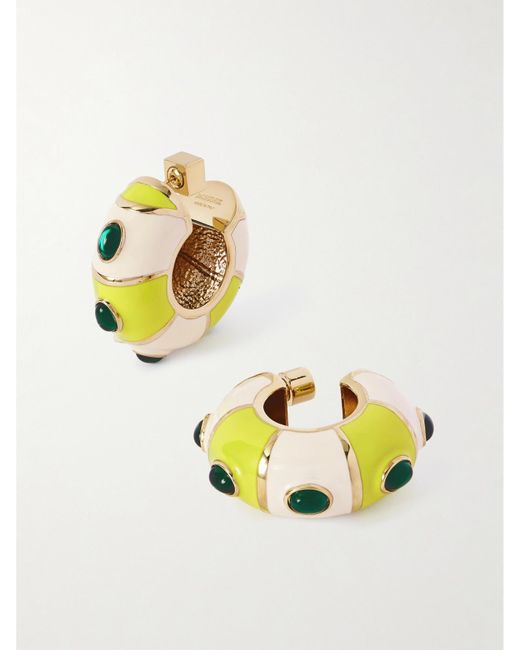 Jacquemus Women's Metallic Les Boucles Rayures-Tone, Enamel And Crystal Earrings